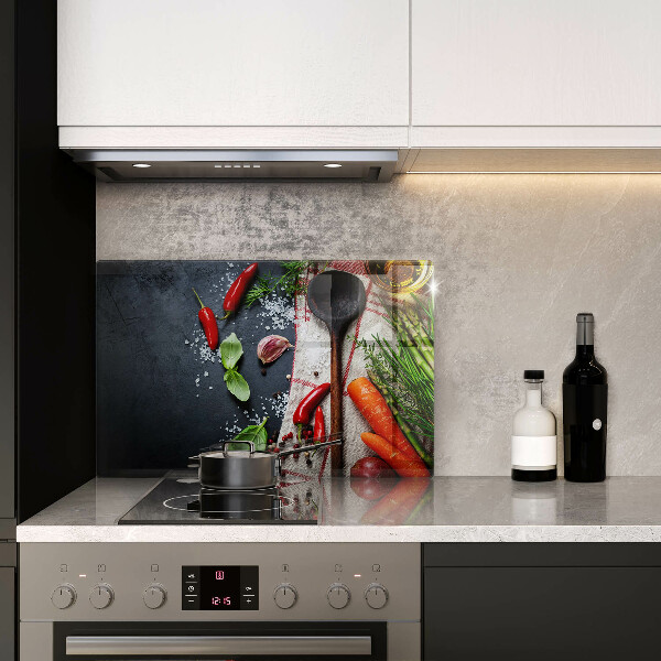 Tűzhelyvédő üveglap Konyhai étel