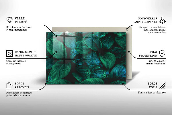 Főzőlap védő üveglap Dzsungel levelei