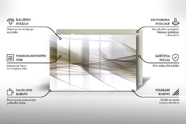 Tűzhelyvédő üveglap Absztrakt vonalak tervezése