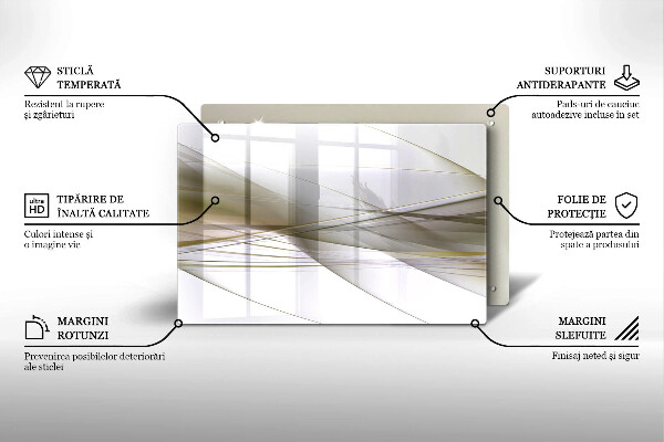 Tűzhelyvédő üveglap Absztrakt vonalak tervezése
