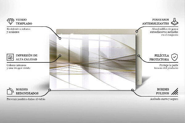 Tűzhelyvédő üveglap Absztrakt vonalak tervezése