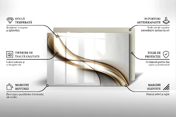 Főzőlap védő üveglap Lágy vonalak absztrakciója