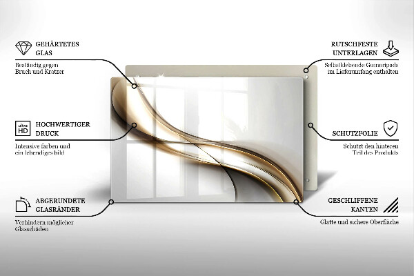 Főzőlap védő üveglap Lágy vonalak absztrakciója