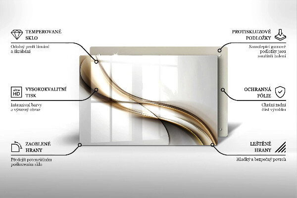 Főzőlap védő üveglap Lágy vonalak absztrakciója