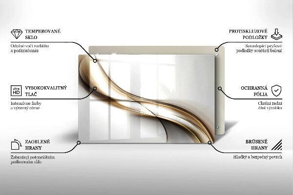 Főzőlap védő üveglap Lágy vonalak absztrakciója