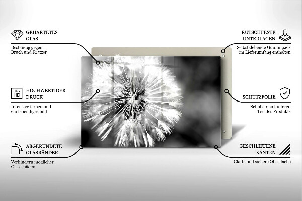 Tűzhelyvédő üveglap Finom gyermekláncfű