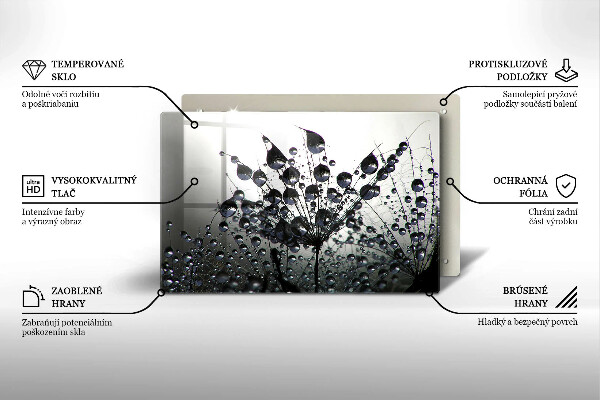 Tűzhelyvédő üveglap Pitypang és harmat