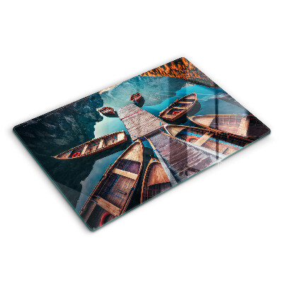 Főzőlap védő üveglap Csónakok a tavon