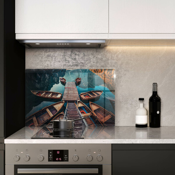 Főzőlap védő üveglap Csónakok a tavon