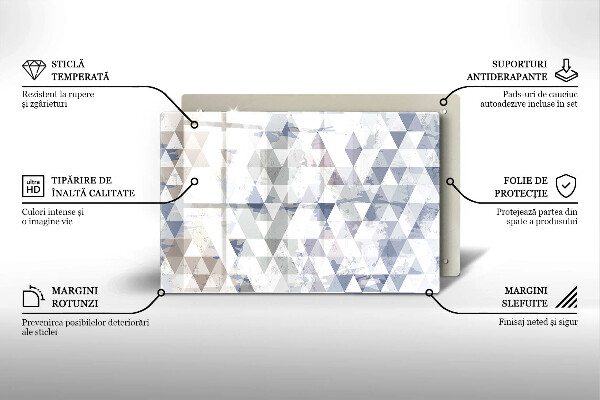 Főzőlap védő üveglap Háromszög minta