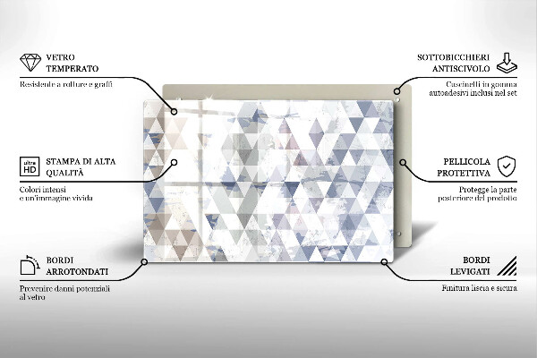 Főzőlap védő üveglap Háromszög minta