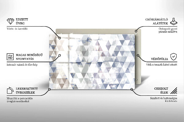 Főzőlap védő üveglap Háromszög minta