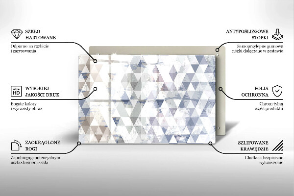 Főzőlap védő üveglap Háromszög minta