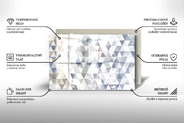 Főzőlap védő üveglap Háromszög minta