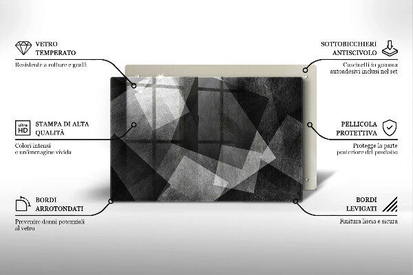 Tűzhelyvédő üveglap Geometriai absztrakció