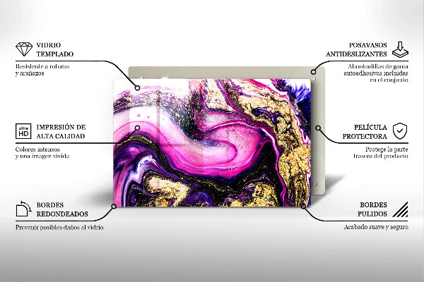 Tűzhelyvédő üveglap Absztrakt design arany