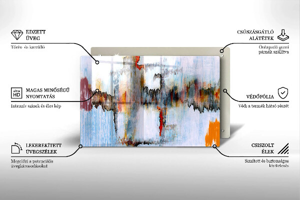 Főzőlap védő üveglap Absztrakciós festékek