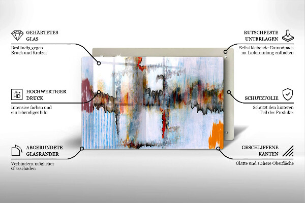 Főzőlap védő üveglap Absztrakciós festékek
