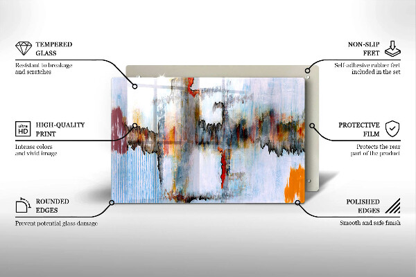 Főzőlap védő üveglap Absztrakciós festékek