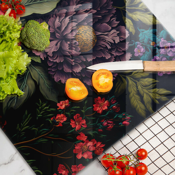 Tűzhelyvédő üveglap Gyönyörű virágok