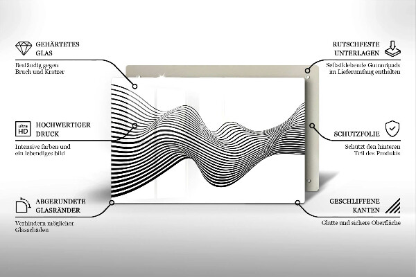 Tűzhelyvédő üveglap Lineáris absztrakció
