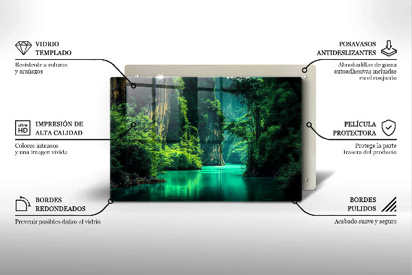 Tűzhelyvédő üveglap Lagúna táj