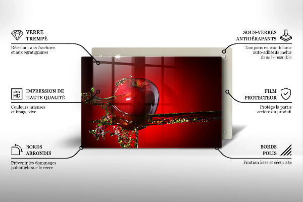 Tűzhelyvédő üveglap Alma gyümölcs vízben