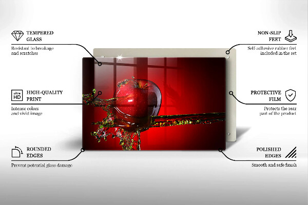 Tűzhelyvédő üveglap Alma gyümölcs vízben