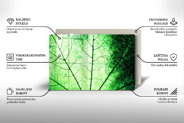 Tűzhelyvédő üveglap Dekoratív érlevél