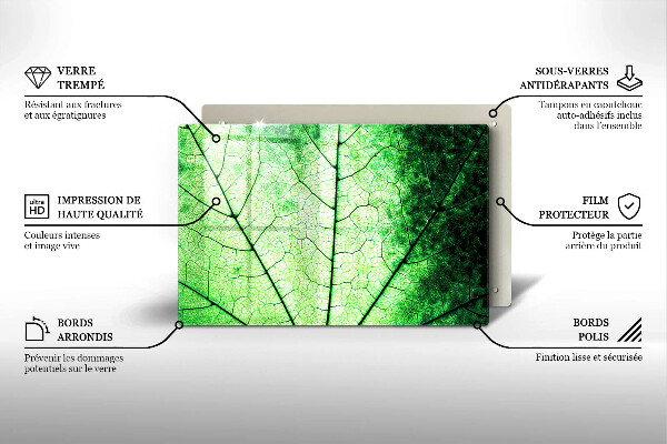 Tűzhelyvédő üveglap Dekoratív érlevél