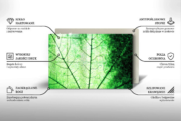 Tűzhelyvédő üveglap Dekoratív érlevél