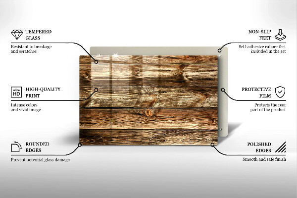 Tűzhelyvédő üveglap Fa deszka textúra