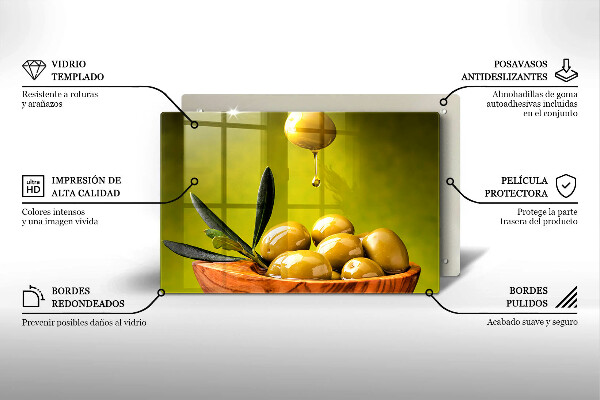 Tűzhelyvédő üveglap Ízletes olajbogyó