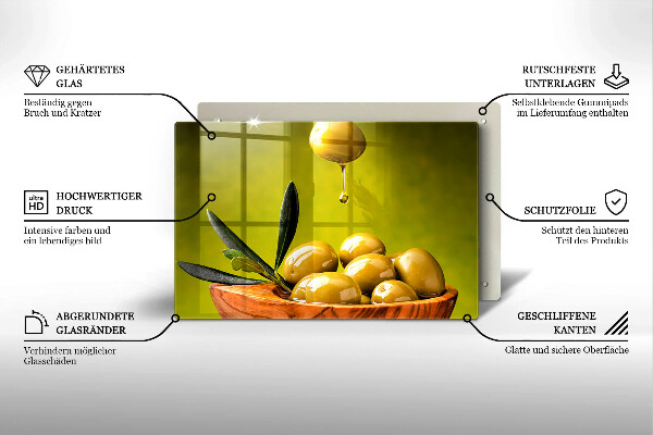 Tűzhelyvédő üveglap Ízletes olajbogyó