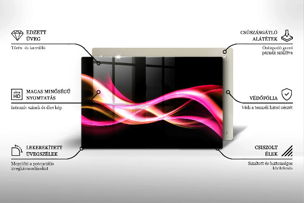 Főzőlap védő üveglap Absztrakt neon füst