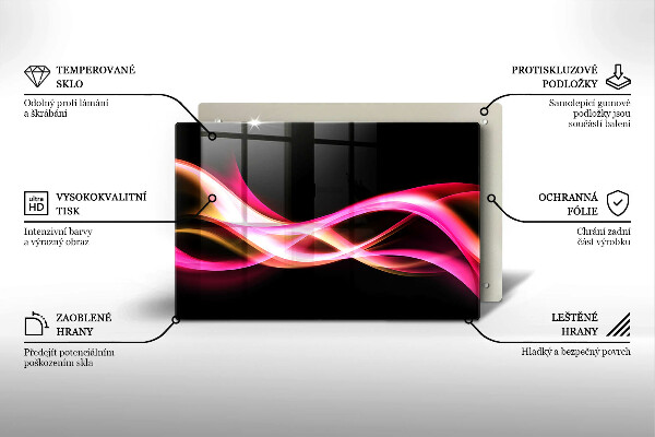 Főzőlap védő üveglap Absztrakt neon füst