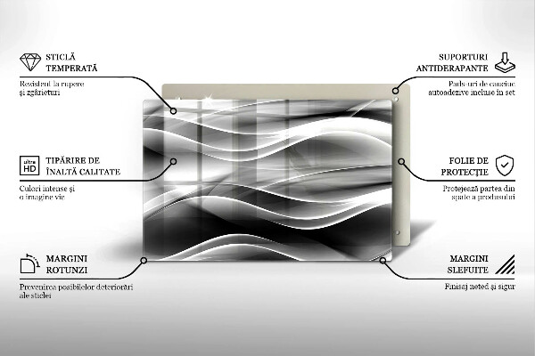 Főzőlap védő üveglap Absztrakt füstvonalak