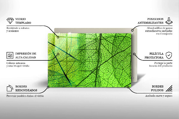 Főzőlap védő üveglap Természetes levélerek