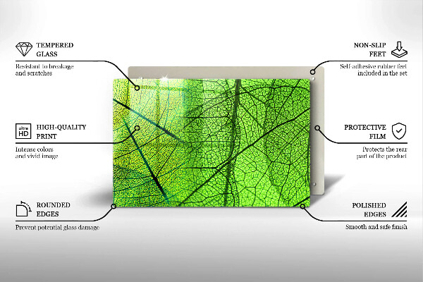 Főzőlap védő üveglap Természetes levélerek