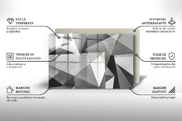 Főzőlap védő üveglap Konkrét éles absztrakció