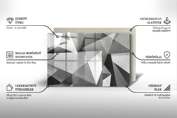 Főzőlap védő üveglap Konkrét éles absztrakció