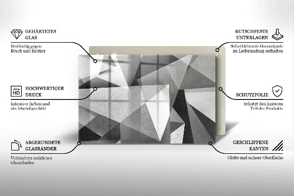 Főzőlap védő üveglap Konkrét éles absztrakció