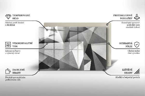 Főzőlap védő üveglap Konkrét éles absztrakció