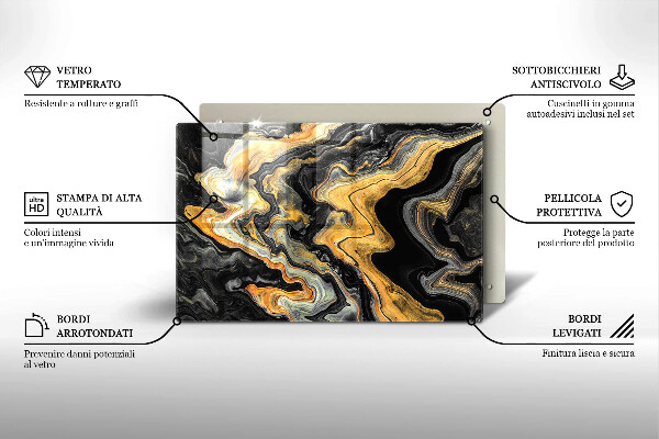 Főzőlap védő üveglap Absztrakt szerkezet