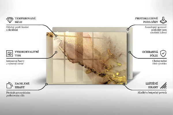 Főzőlap védő üveglap Arany absztrakció