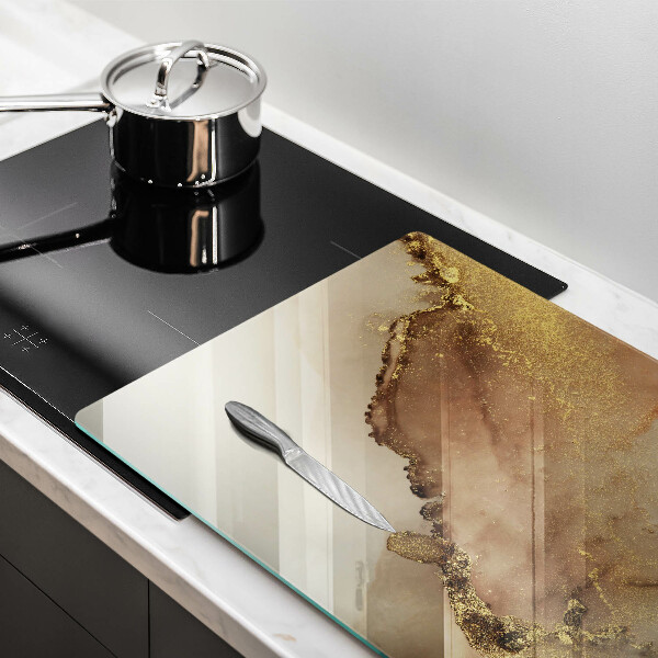 Főzőlap védő üveglap Arany absztrakció