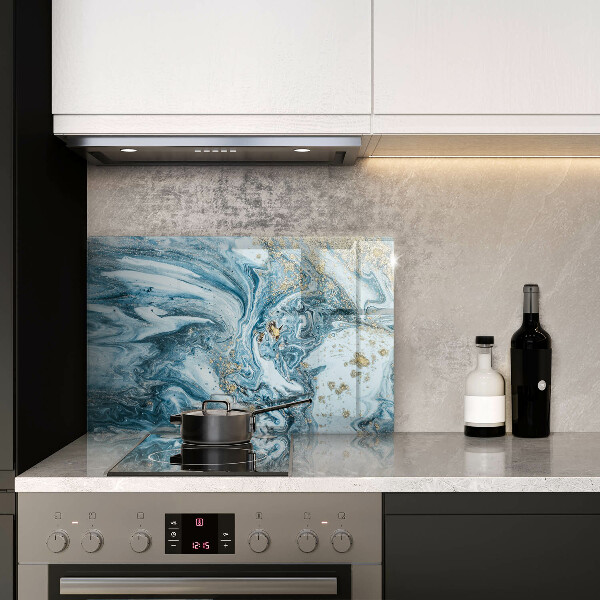 Tűzhelyvédő üveglap Szerkezete arannyal