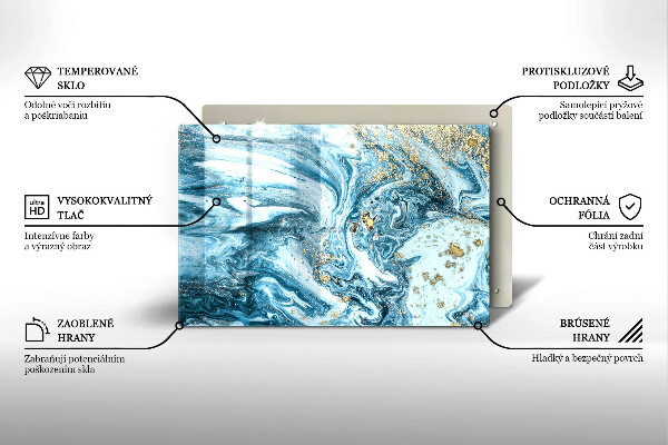 Tűzhelyvédő üveglap Szerkezete arannyal