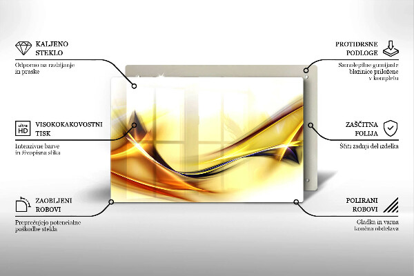 Tűzhelyvédő üveglap Absztrakt fényvonalak