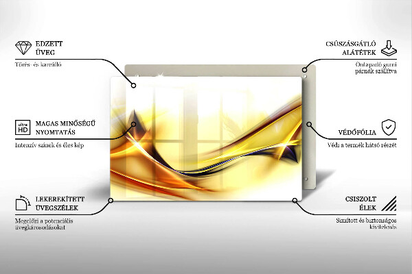 Tűzhelyvédő üveglap Absztrakt fényvonalak